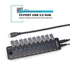 OImaster 10-Port USB 3.0 HUB Portable HUB HUB with Power Switch