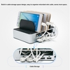 OImaster 5 Multi Ports Universal Detachable USB Charging Station Stand Holder Desktop Charger for Phone Tablet EU Plug Black with Grey
