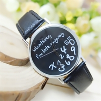 OKTIME Hot Fashion Women Leather Watch Wathever I am Late Anyway Letter Quartz Alloy Watches New