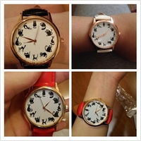 OKTIME New Cartoon Watch Women Fashion Casual Watch Little Cat Pattern Wristwatch Quartz Dress Watches