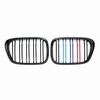One Pair Front Center Kidney Grilles Gloss Black Mixed Color Grill for BMW E39 518 520 523 525 528 530 1999-2003