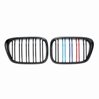 One Pair Front Center Kidney Grilles Gloss Black Mixed Color Grill for BMW E39 518 520 523 525 528 530 1999-2003