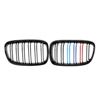 One Pair Front Center Kidney Grilles Gloss Black Mixed Color Grill for BMW F20 116i 118i 120i 125i 135i 2012-2014
