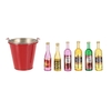 One Simulation Bucket and Six Wine Bottles RC Decoration Tool DIY Kit for 1/10 RC Crawler Off-road Car Monster Truck