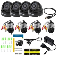 OWSOO 800TVL CCTV Security Surveillance Kit 4*Indoor Camera + 4*60ft Cable 3.6mm 24LEDs IR-CUT Night View Plug and Play (Power Plug: 1=EU / 2=US / 3=UK / 4=AU)