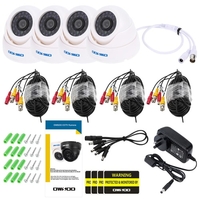 OWSOO 800TVL CCTV Security Surveillance Kit 4*Indoor Camera + 4*60ft Cable 3.6mm 24LEDs IR-CUT Night View Plug and Play (Power Plug: 1=EU / 2=US / 3=UK / 4=AU)
