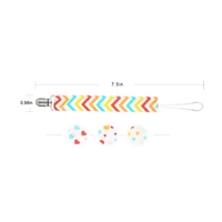 Pacifier Holder Clip Teething Toys Ring Chains Soother Holder Cotton Stainless Steel Clips Set 4 Pack For Baby Infant Girls and Boys Mix Color