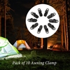 Pack of 10 Awning Clamp Tarp Clips Snap Hangers Tent Camping Survival Tighten Tool