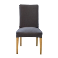 Pack of 2 Spandex Stretch Dining Chair Seat Covers Elastic Removable Washable Ceremony Chair Slipcovers Protectors--Black