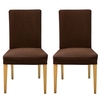 Pack of 2 Spandex Stretch Dining Chair Seat Covers Elastic Removable Washable Ceremony Chair Slipcovers Protectors--Black