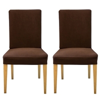 Pack of 2 Spandex Stretch Dining Chair Seat Covers Elastic Removable Washable Ceremony Chair Slipcovers Protectors--Black