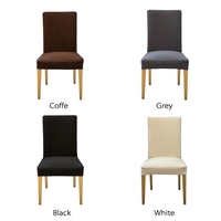Pack of 2 Spandex Stretch Dining Chair Seat Covers Elastic Removable Washable Ceremony Chair Slipcovers Protectors--Black