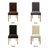 Pack of 2 Spandex Stretch Dining Chair Seat Covers Elastic Removable Washable Ceremony Chair Slipcovers Protectors--Black