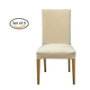 Pack of 2 Spandex Stretch Dining Chair Seat Covers Elastic Removable Washable Ceremony Chair Slipcovers Protectors--Black