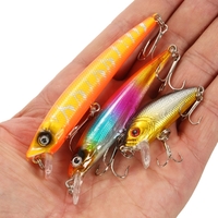 Pack of 68pcs Mixed Fishing Lure Set Kit Minnow Lures Crankbaits Artificial Hard Lure Bait Bass Carp Fishing Tackle