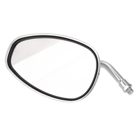 Pair Motorcycle Rear View Mirrors Universal Chrome Oval 10mm Thread