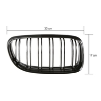 Pair of Gloss Black Car Front Grille Grilles with Double Line for BMW E90 2008-2011