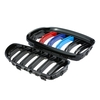 Pair of Gloss Black M-color Car Front Grille Grilles with Double Line for BMW E90 2009-2011