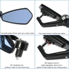 Pair of Motorcycle End Bar Rearview Mirror Universal 7/8" Handle Bar 360