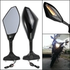 Pair of Universal Motorcycle Rearview Mirror Motorbike Side View Mirrors with LED Turn Signal Light for Honda Yamaha
