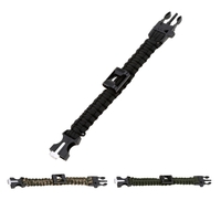 Paracord Bracelet Travel Outdoor Emergency Quick Release Survival Bracelet with Flint Stone Whistle Buckle Bottle Opener