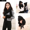 Parenting Style Autumn and Winter Collection Cute Extra Thick and Long Comfortable Warm Female Neck Scarf Hat Gloves Three Pieces in One