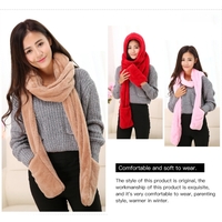 Parenting Style Autumn and Winter Collection Cute Extra Thick and Long Comfortable Warm Female Neck Scarf Hat Gloves Three Pieces in One