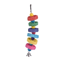 Parrot Toys Hanging Chew Bite Swing Foraging Toys with Bell for Bird Cage Accessories Towel Gourd