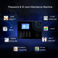 Password Card Attendance Machine Employee Checking-in Payroll Recorder TCP/IP 2.8 inch LCD Screen DC 5V Time Attendance Clock