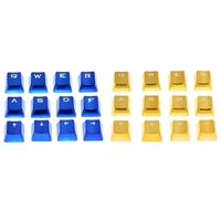 PBT Keycap Double Shot 12 Translucent Backlit Key Cap Metal Color with Key Puller for Mechanical Keyboards Blue
