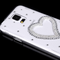 PC Hard Back Case Protective Shell Bling Diamond Rhinestone Crystal for Samsung Galaxy S5 i9600 Heart