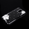 PC Hard Back Case Protective Shell Bling Diamond Rhinestone Crystal for Samsung Galaxy S5 i9600 White Camellia