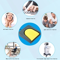 PCsensor USB Single Foot Switch Control One Key Customized Computer Keyboard Action Pedal Grey with Yellow