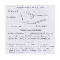Portable Qi Wireless Charging Pad Triangle Ultra Slim Qi Charger Transmitter with Breathing Light for Samsung Galaxy S7 S6 Edge Plus LeTV One Max Pro Xiaomi 5 LGG3 G2 Google Nexus 4 5 6 7 Nokia 920 all Qi-enabled Devices