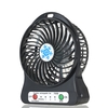 Portable Rechargeable LED Light Fan Mini Desk USB Charging Air Cooler 3 Mode Speed Regulation LED Lighting Function Cooling (Black)
