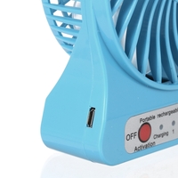 Portable Rechargeable LED Light Fan Mini Desk USB Charging Air Cooler 3 Mode Speed Regulation LED Lighting Function Cooling (Black)