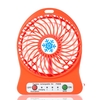 Portable Rechargeable LED Light Fan Mini Desk USB Charging Air Cooler 3 Mode Speed Regulation LED Lighting Function Cooling (Black)