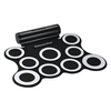 Portable Stereo Digital Electronic Roll Up Drum Kit 9 Silicon Drum Pads Built-in Double 3W Speakers USB Powered with Drumsticks Foot Pedals 3.5mm Audio Cable for Practice Beginners Kids