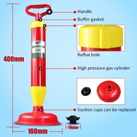 Powerful Manual Drain Buster Plunger Toilet Sewer Dredge Device Inflator