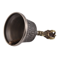 Premium Handcrafted Tibetan Meditation Singing Bell with Dorje Vajra Bronze Temple Buddhism Buddhist Practice Instrument