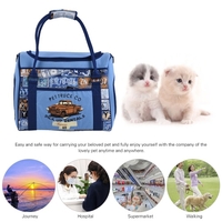 Premium Portable Pet Carrier Cotton Canvas Animal Travel Outdoor Tote Bag with Rigid Insert Panel Built-in Safety Clasp Side Pocket for Little Dogs Cats 42 * 23 * 32cm / 16.5 * 9 * 13in