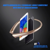 Premium Wireless Stereo Headset BT4.1 Neckband Style In-ear Earphone Headphone Retractable Wire Support Hands-free Built-in Microphone Outdoor Sports Music Headset Sweat-proof for iOS Android Smartphones Tablets PC Laptop