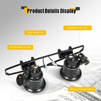 Professional 20X Double Eye Watch Repair Magnifier Loupe W/ LED Lights Jeweler Magnifying Glasses Repair Tool