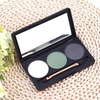 Professional 3 Color Matte Nude Makeup Eyeshadow Palette Eye Shadow with Mirror and Double Ended Brush 3