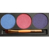Professional 3 Color Shimmer Glitter Makeup Eyeshadow Palette with Mirror & Double Ended Brush