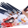Professional Artist Paint Brush Kit Including 12pcs Nylon Hair Short Handle Watercolor Acrylic Gouache Oil Painting Brushes with Color Palette Zippered Bag
