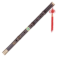 Professional Black Bamboo Dizi Flute Traditional Handmade Chinese Musical Woodwind Instrument Key of C Study Level