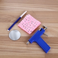 Professional Blue Stainless Steel Nose Ear Navel Body Analgesia Ear Piercer Unit Tool Kit