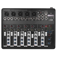 Professional BT 7-Channel Mic Line Audio Mixer Mixing Console with 3-band EQ 48V Phantom Power USB Interface