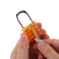 Professional Mini Transparent Visible Locksmith Training Trainer Cutaway Brass Padlock Lock Picking Practice Set Kit